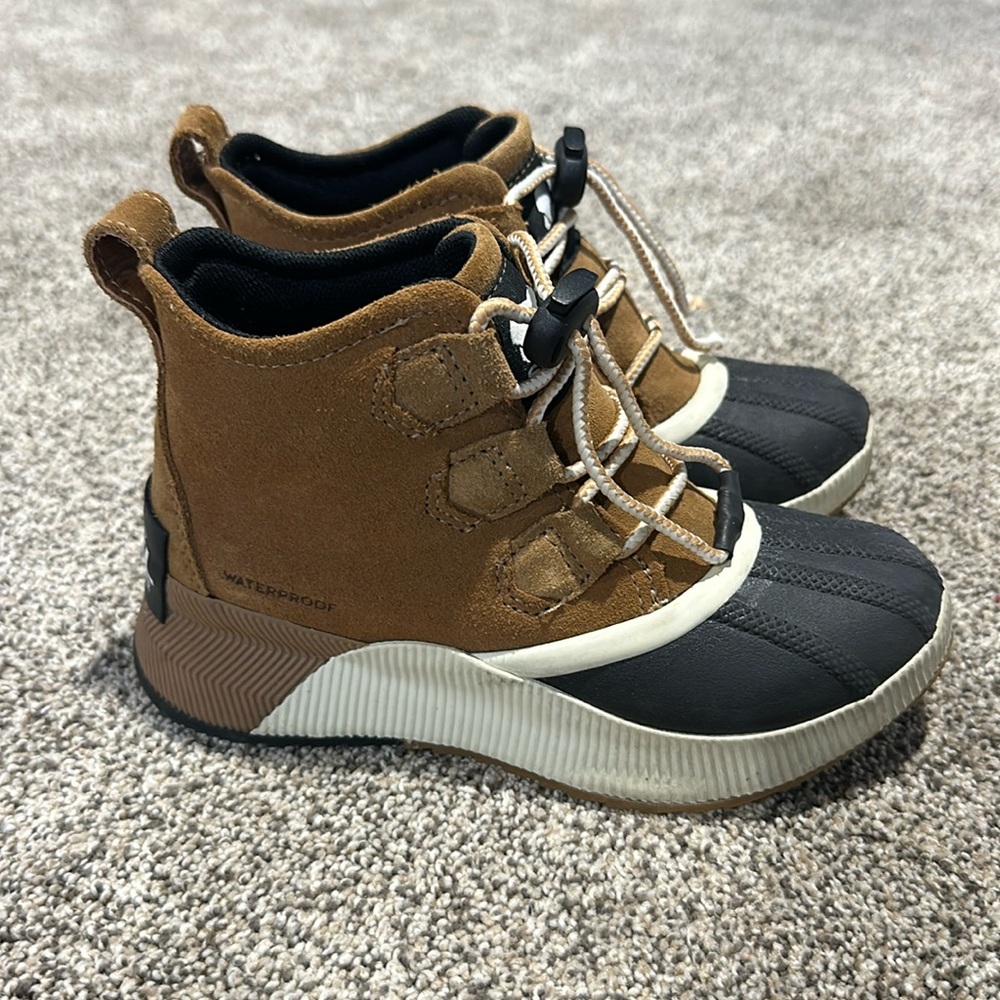 Sorel Kids Brown and Black Waterproof Duck Boots